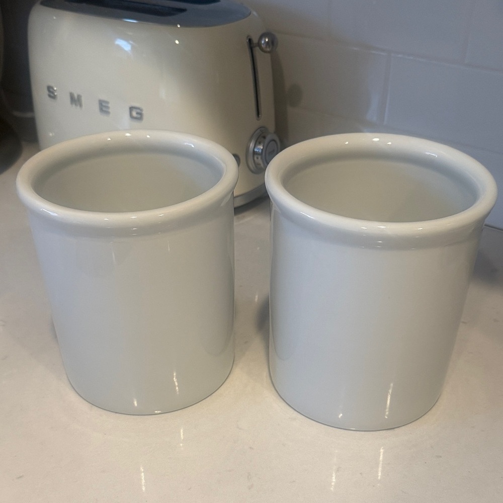 Cordon Bleu BIA White Ceramic Utensil Holder Set of 2
